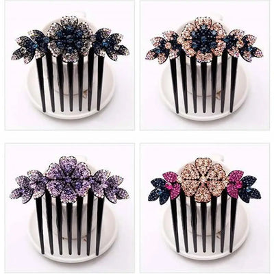 Women Hair Comb Rhinestone Crystal Hair Clips Hairpins Lady Bride Wedding Party Headdress Headwear Elegant Hair Accessories