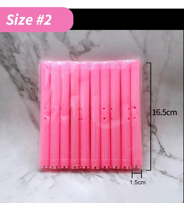30pcs/set 16.5cm Length Hollow Cold Perm Rods with Rubberbands Extra Long Curler Bars Heatless Rollers Hairdresser Tools 1903