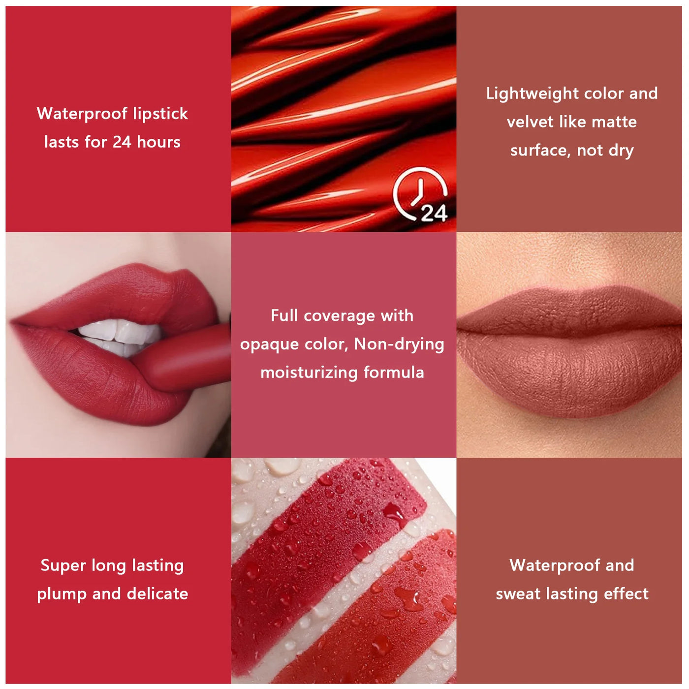 12 color lipstick matte fog lipstick lip glaze waterproof, non fading, non stick cup, suitable for goddess