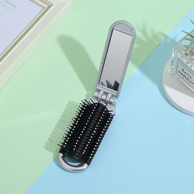 Traveling Small Size Hair Comb With Folding Mirror Portable Massage Folding Comb Women Girl Hair Brush With Mirror Styling Tools