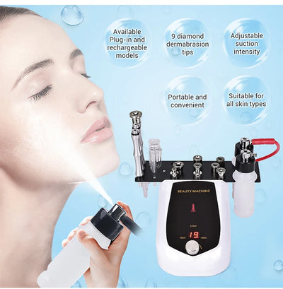 3 IN 1 Diamond Microdermabrasion hydra diamond Beauty Machine Water Spray Suction Blackhead Exfoliation Face Peeling Skin Tools