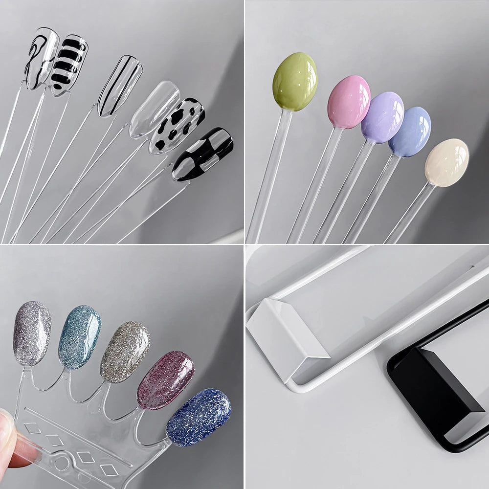 NEW Fan Shape Display False Nail Art Color Card Nail Art Tip Gel Polish Stand Template Sample Stand Nail Polish Practice Palette