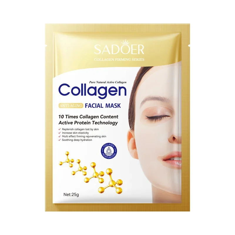 Collagen Anti Wrinkle Facial Mask Anti Aging Fade Fine Lines Firm Skin Moisturizing Brightening SkinCare Korean Cosmetics