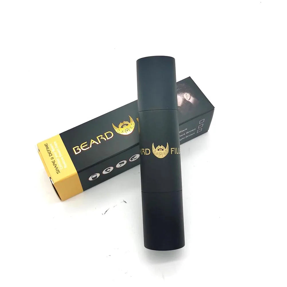 Men Beard Filling Stamp Beard Pencil Filler Waterproof Moustache Pen Beard Brush Enhancer Moustache Coloring Shaping Sweatproof