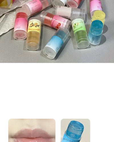 Peach Lychee Fruity Lip Balm Moisturizing Anti-Dry Anti Crack Clear Crystal Lip Balm Lip Care Mini Cute Jelly Lipstick Skin Care