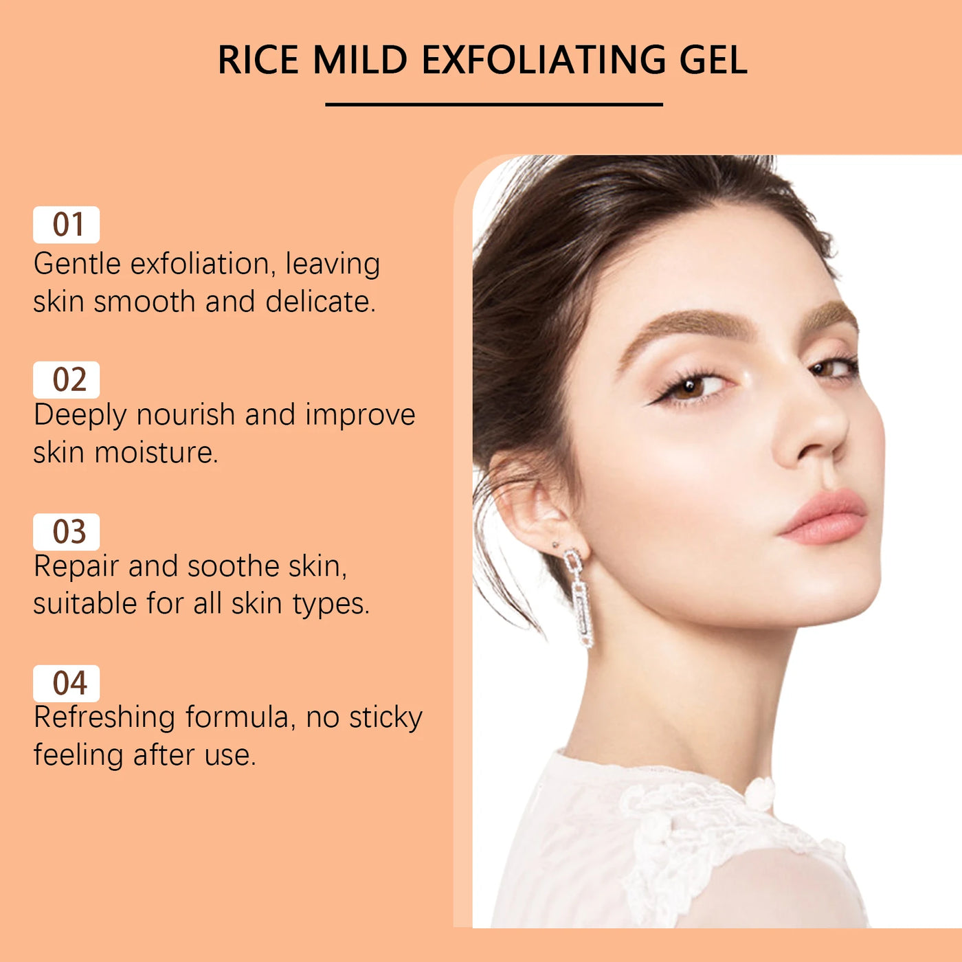 Rice Exfoliating Gel Face Oil Control  Purifying Face Pores Shrinking Brighten Moisturizing Facial Scrub Product Improve Skin