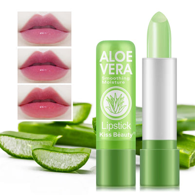 Temperature Change Aloe Vera Lip Balm Natural Lasting Moisturizing Anti-drying Lipstick Refreshing Non-sticky Lips Care Cosmetic