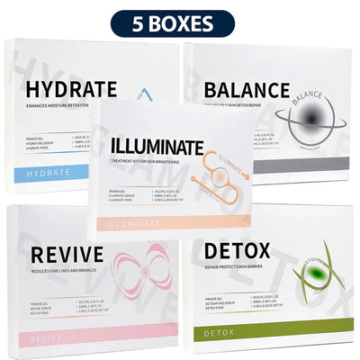 Foreverlily 5 pcs CO2 Pods Set For CO2 Bubble Pen Aqua Face Cleaning CO2 Capsule Gels Facial SPA Beauty Restart Kit Skin Care