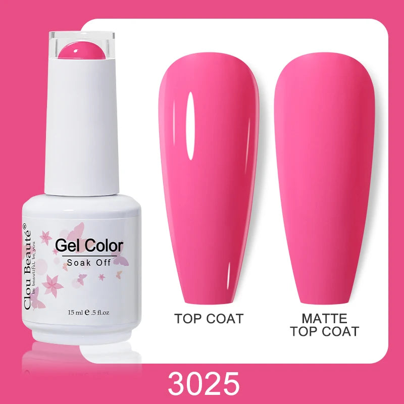 Clou Beaute Nail Gel Polish Kit 15ml Soak Off UVLED Nails Varnish Semi Permanent Nail Art Gels Lacquer Top Base Coat Gel Lacquer