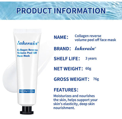 60gCollagen Peel Off Face Mask Pore Shrinking Blackhead Removal Oil Control Skin Rejuvenation Moisturizing Brightening Skin Care