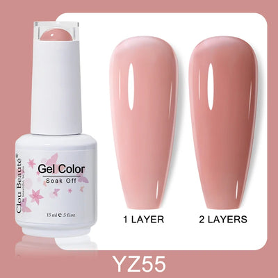 Clou Beaute Nail Gel Polish Kit 15ml Soak Off UVLED Nails Varnish Semi Permanent Nail Art Gels Lacquer Top Base Coat Gel Lacquer