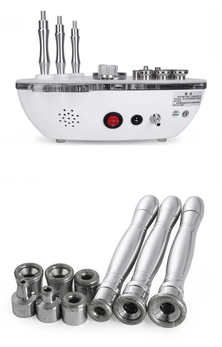 Professional Diamond Microdermabrasion Machine with Water Spray 65-68cmHg Suction Facial Exfoliation Skin Dermabrasion Machine
