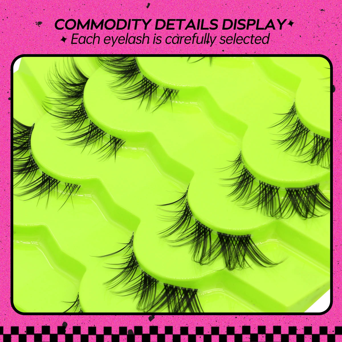 GROINNEYA Cat Eye Lashes Natural long Manga Lashes Faux Mink Eyelashes Winged End Eye Elongated Eyelashes Fake Lashes Soft