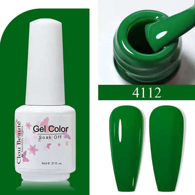 Clou Beaute 8ml Gel Polish Colorful Glitter UV Nail Gel Vernis Semi Permanent Glass Bottle Blue Green White Soak Off Gel Nail
