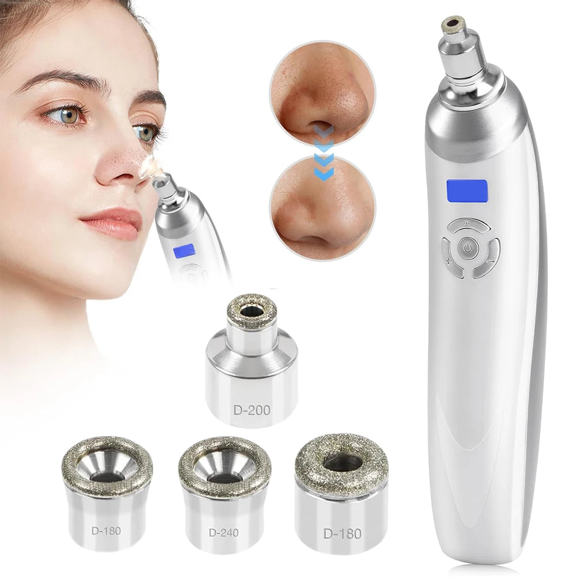 Portable Diamond Microdermabrasion Machine Facial Skin Care Blackhead Removal Beauty Device with Diamond Dermabrasion Tips