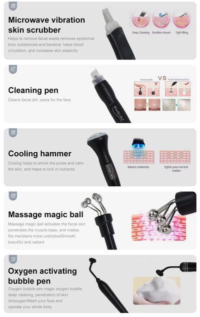 AOKO New10IN 1 Hydro Dermabrasion Aqua Peeling Ultrasound Facial Care Oxygen Injection Skin Rejuvenation Whiting Beauty Machine