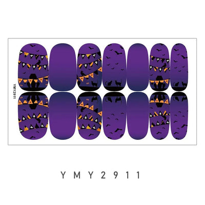 Baking Free Arrival Halloween Nail Stickers Full Sticker Fashion Nail Art Jewelry Wholesale Applique Nail Sticker 14 Tips