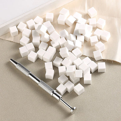 Mini Square Nail Art Sponge 4 Claws Metal Grabber Pen Nail Sponge Manicure Tools Gradient Brush Glitter Powder Dotting Pen