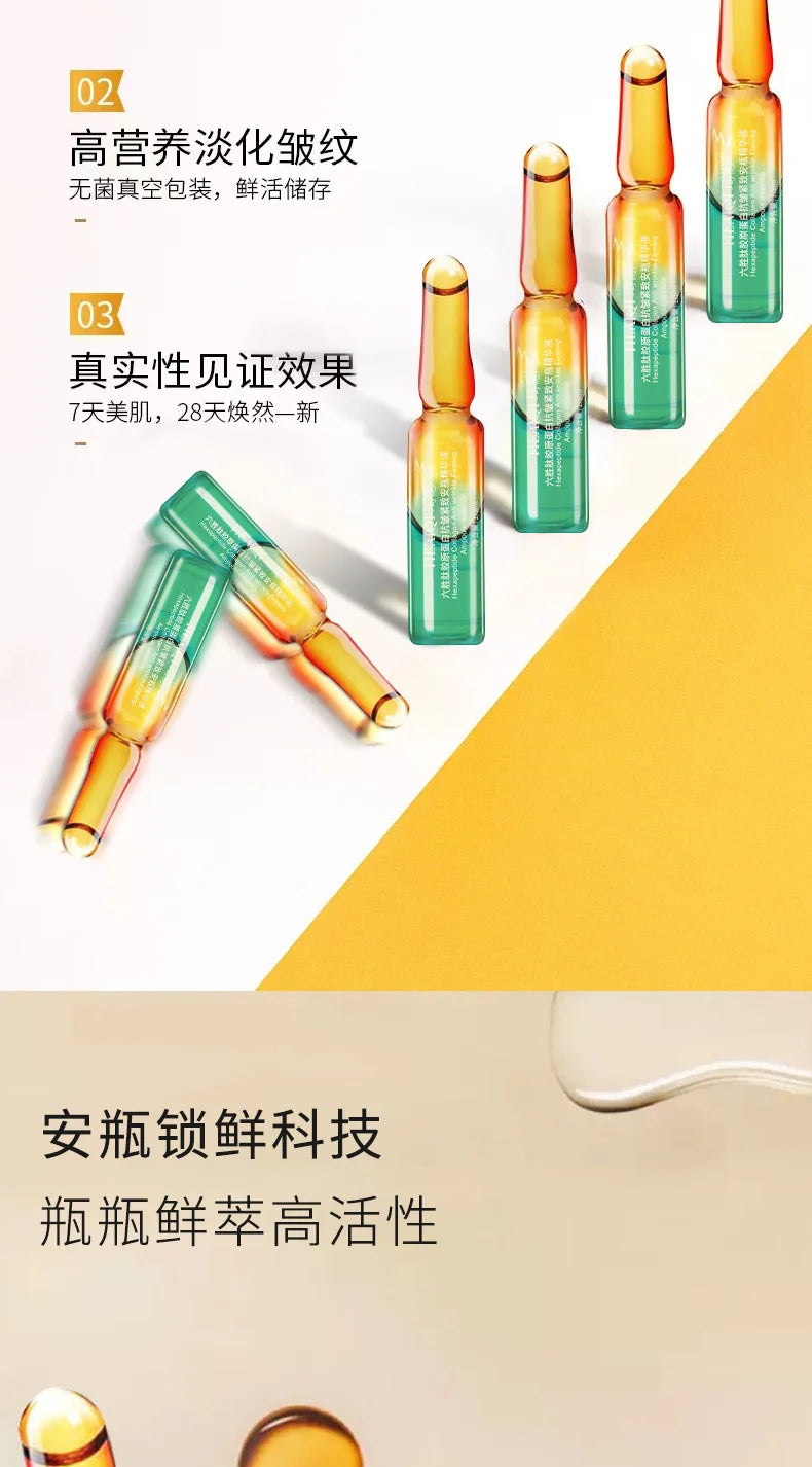 28 Pieces Set Six Peptide Collagen Anti Wrinkle Firming Ampoule Essence Anti-aging Light Line Essence Liquid Beauty Salon Kit