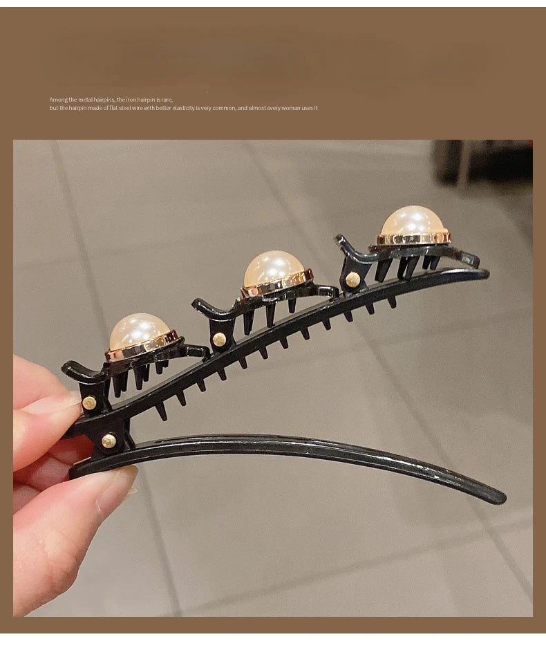 Double Layer Braided Hairpin Broken Hair Fixed Clip Women Girls Korean Fashion Hairpin Headband Hairpin Lazy Styling Accessories