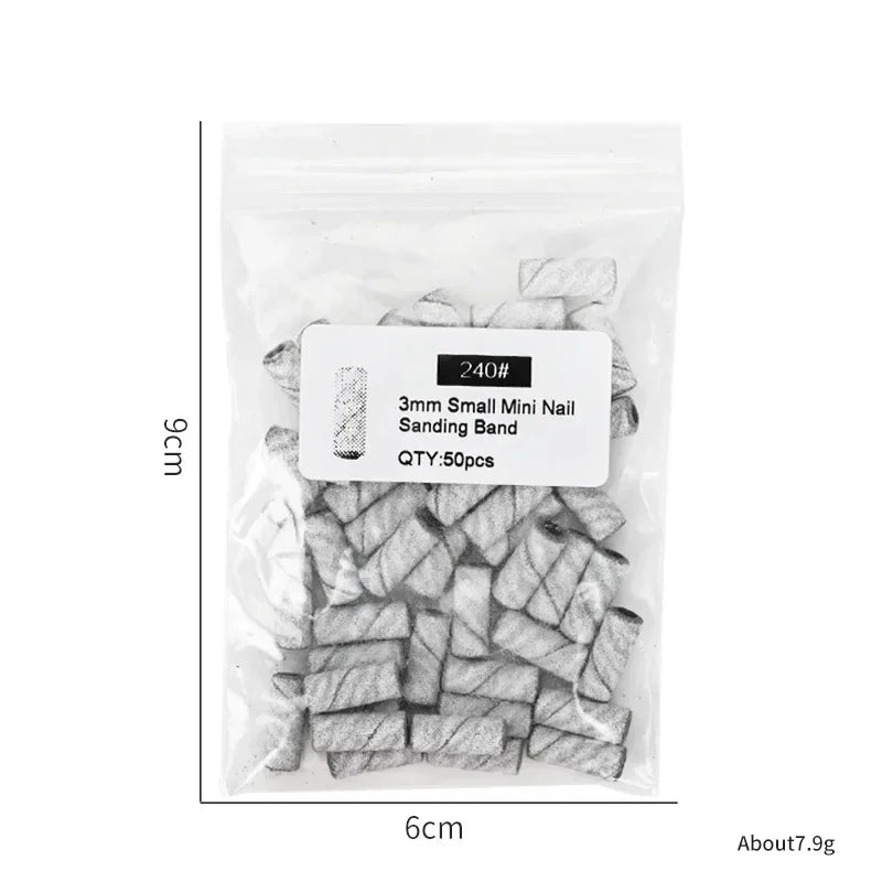 3.1mm Mini Nail Sanding Bands Mandrel For Manicure Sandpaper Ring Holder Stainless Steel Nail Drill Accessories Nail Art Tools