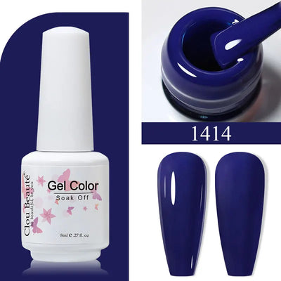 Clou Beaute 8ml Gel Polish Colorful Glitter UV Nail Gel Vernis Semi Permanent Glass Bottle Blue Green White Soak Off Gel Nail