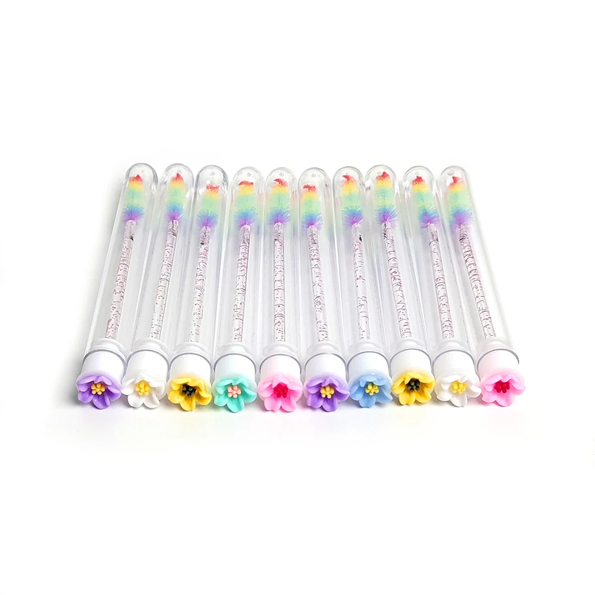 50pcs Reusable Eyebrow Brush Tubes Eyelash Brush Eyelash Mascara Wands Replaceable Dust-proof Rose Bottom Makeup Brush LAUKISS