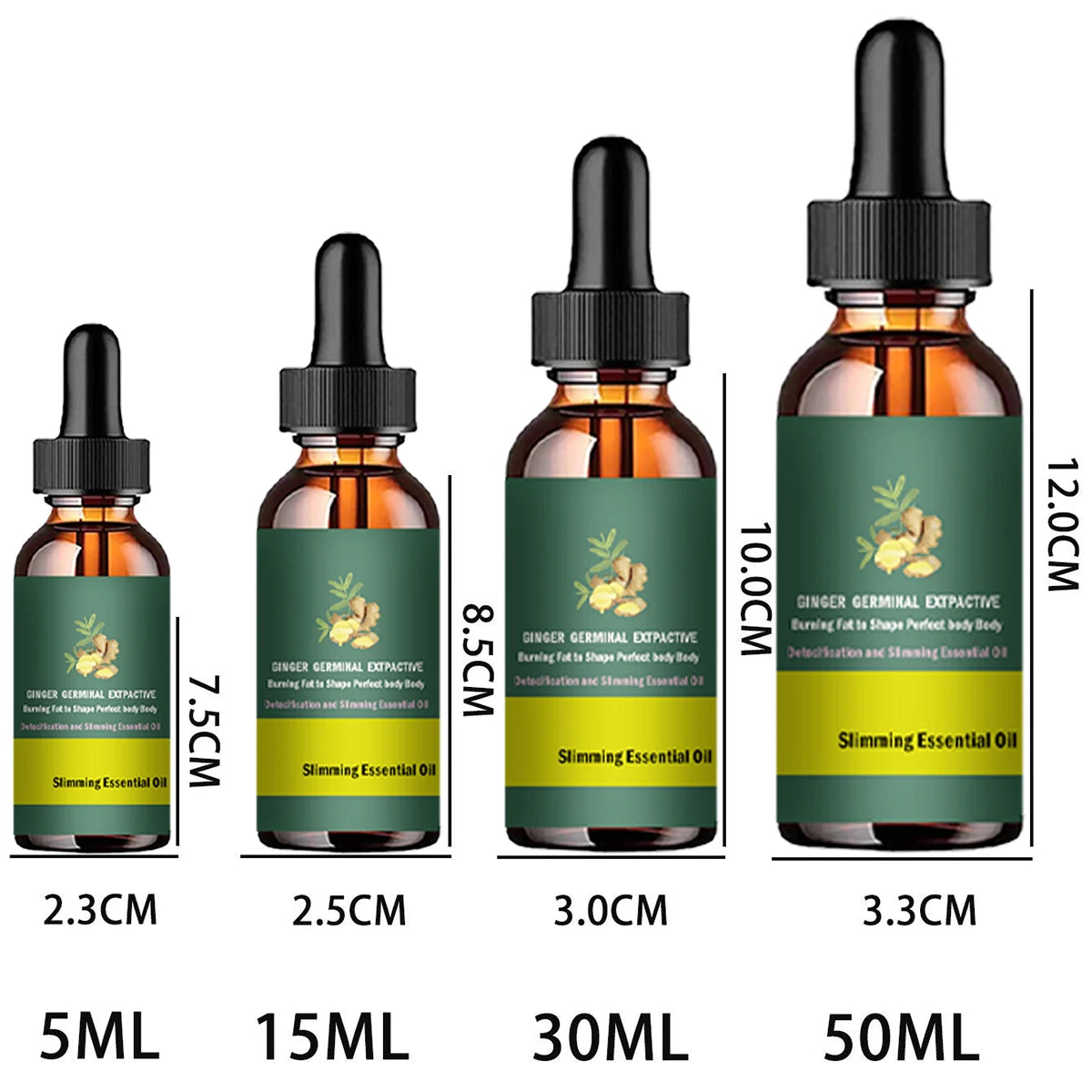 5ML/15ML/30ML/50ML Essential Oils Slimming Oil Ginger Essential Oil Weight Loss Fat Burning Oil Waist Leg Belly Massage