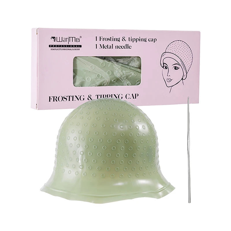 Hair Coloring Highlighting Cap Reusable Silicone Highlight Cap Pull Through Caps For Hair Dying Frosting Cap With Hook