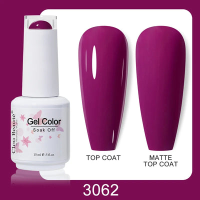 Clou Beaute Nail Gel Polish Kit 15ml Soak Off UVLED Nails Varnish Semi Permanent Nail Art Gels Lacquer Top Base Coat Gel Lacquer