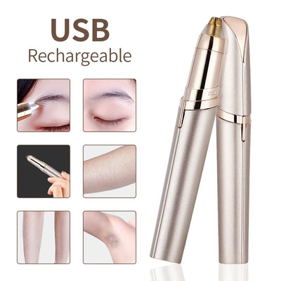 Electric Eyebrow Trimmer Mini Eyebrow Epilator Portable Facial Hair Shaver Lip Hair Nose Hair Removal Razor Women Trimmers