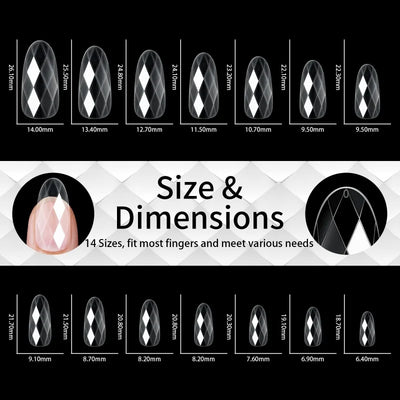 New 120/140pcs Square Almond Coffin Nail Extension Tips Natural Clear Full Cover Nails Dual Form Diamond Soft Gel Nail Tips