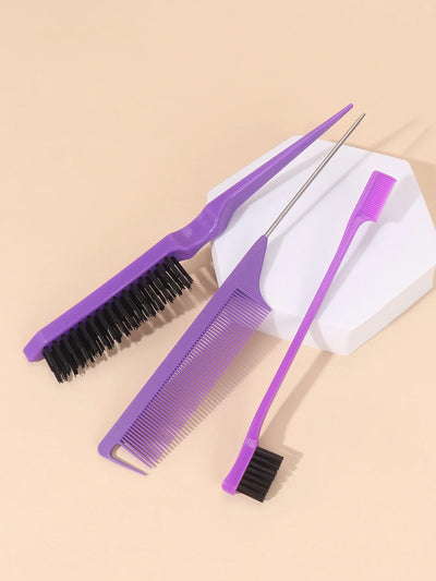 3pcs/set Double Sided Hair Edge Brush Set Hair Styling Comb Control Brush Accessories Hairline Brush Comb Styling Partition Comb