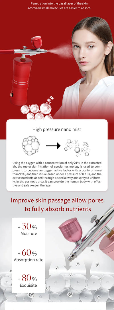 Professional Disinfectant Fogger Machine Airbrush Nail With Compressor For Nails Cake Tattoo Makeup Paint Air Spray Gun Oxygen I