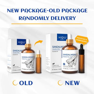 HIQILI 100ML Pure Sandalwood Essential Oil Lavender Jasmine Eucalyptus Peppermint Ylang Ylang Frankincense (Choose Scent)