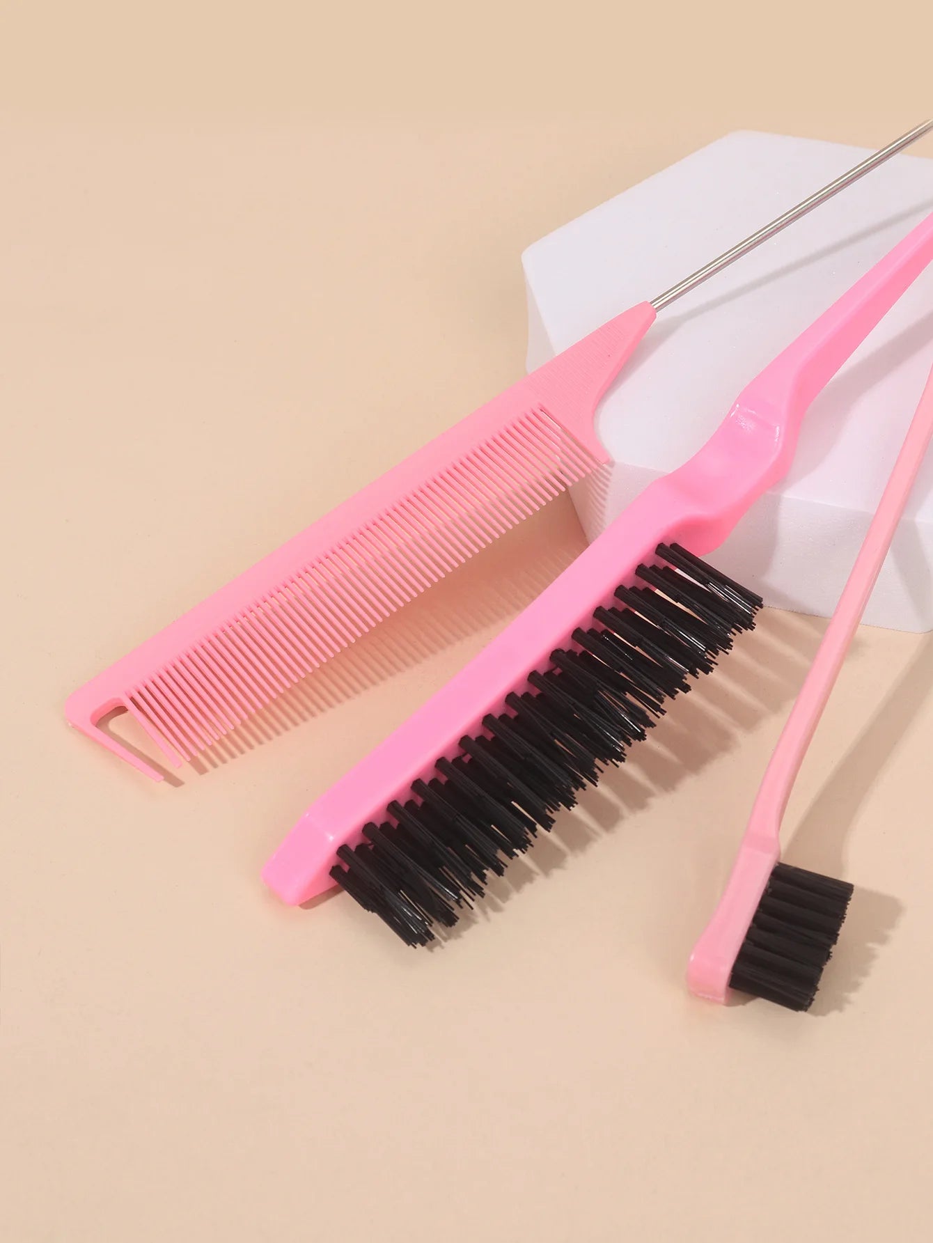 3pcs/set Double Sided Hair Edge Brush Set Hair Styling Comb Control Brush Accessories Hairline Brush Comb Styling Partition Comb