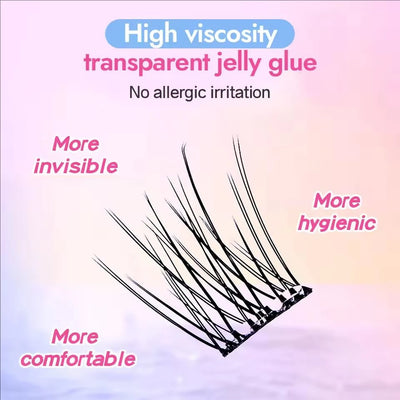 MJ 10 Rows of Large Capacity Glue-free False Eyelashes Single Cluster 10-12MM C-curled Natural Self-adhesive false Eyelashes