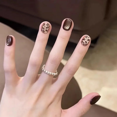 3D Leopard Print Nail Stickers Cute Kawaii Animal Print Gold Black Bow Nails Art Decals DIY Sexy Manicure Stickers Supplies