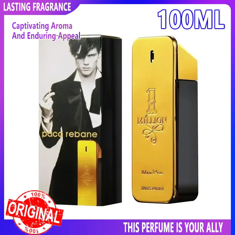 100ml Original Million Gold Hombre Perfume Lasting Strong Masculine Men Taste Strong Spicy Pheromone Cologne Body Spray Cologne
