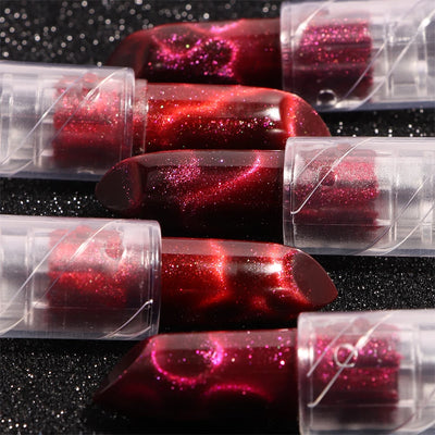 Moisturizing Cat Eye Lipstick Mirror Glitter Metallic Lipstick Diamond Pink Pearl Sparkling Lip Gloss Color Changing Lips Makeup
