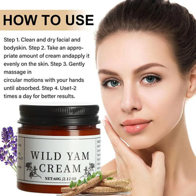 Wild Yam Cream Organic Moisturizes Whitening Cream Face Skincare Products Natural White Bright Cream Night Smooth