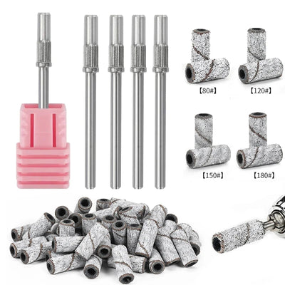 3.1mm Mini Nail Sanding Bands Mandrel For Manicure Sandpaper Ring Holder Stainless Steel Nail Drill Accessories Nail Art Tools