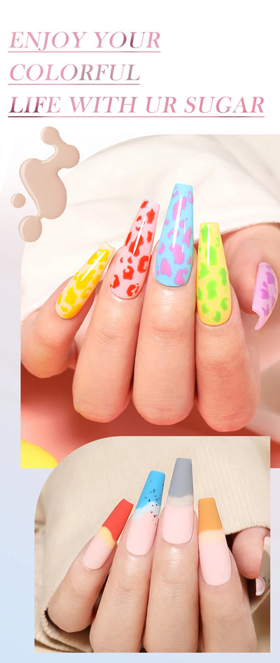 UR SUGAR 7ml Nude Pink Color Nail Gel Polish Semi Permanent Soak Off UV DIY Nail Art Gel Long Lasting Design Manicure Supplies