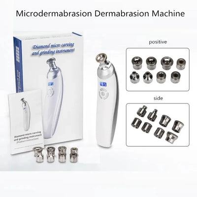 Portable Diamond Microdermabrasion Machine Facial Skin Care Blackhead Removal Beauty Device with Diamond Dermabrasion Tips