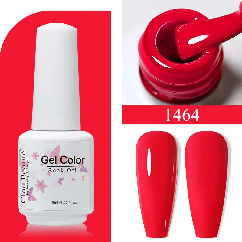 Clou Beaute 8ml Gel Polish Colorful Glitter UV Nail Gel Vernis Semi Permanent Glass Bottle Blue Green White Soak Off Gel Nail