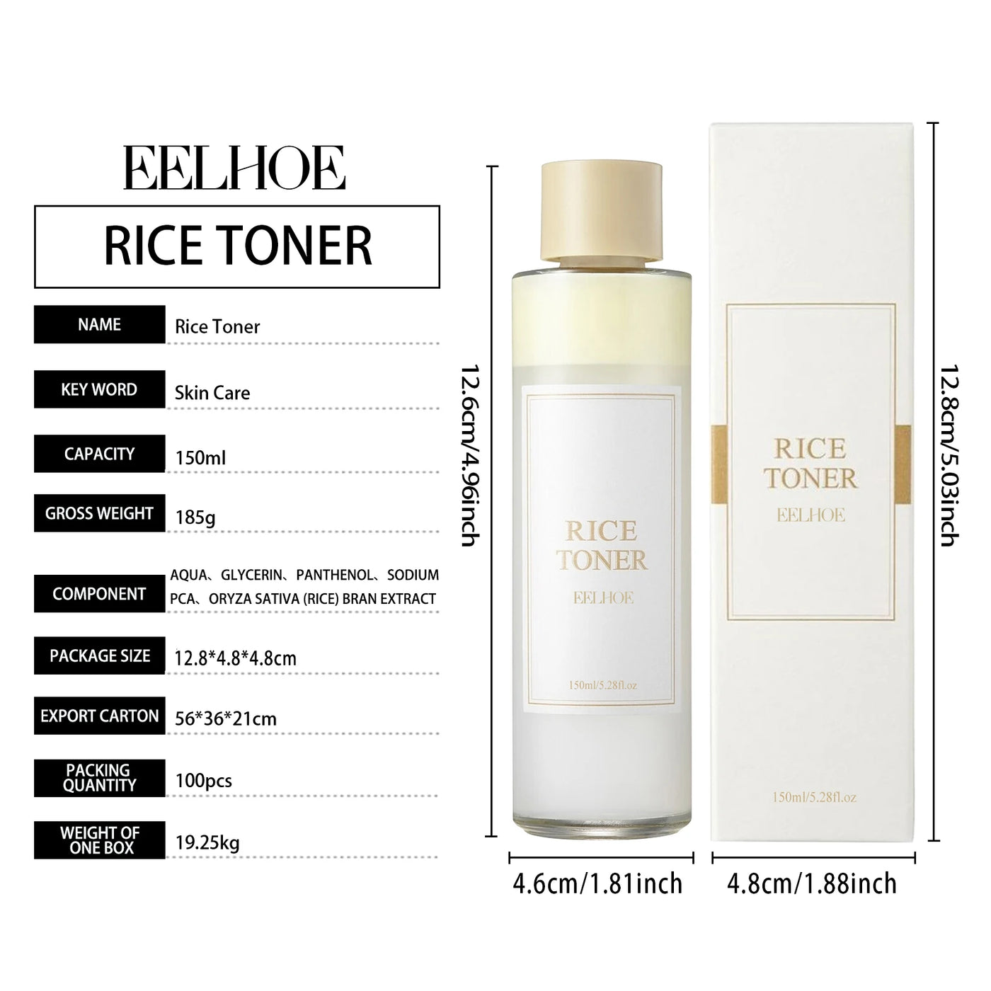 Rice Moisturizing Toner Repairs Damaged Skin Firms Tighter Skin Softens Lines And Wrinkles Shrinks Pores And Brightens Skin Tone