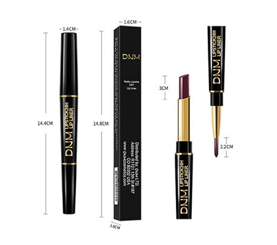 Double Ended Matte Lipstick Women Lip Liner 2 In 1 Makeup Matte Lipstick Durable Waterproof Nude Red Lipstick Lips Cosmetics