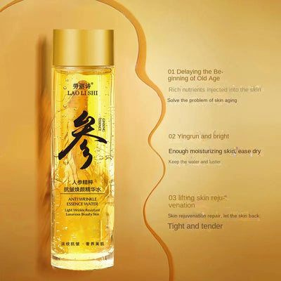 120ml Gold Ginseng Face Essence Anti Wrinkle and Rejuvenating Facial Serum Toner, Shrinks Pores, Moisturizes, Lifts and Tightens