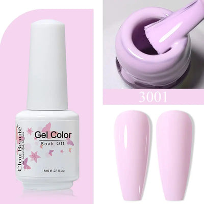 Clou Beaute 8ml Gel Polish Colorful Glitter UV Nail Gel Vernis Semi Permanent Glass Bottle Blue Green White Soak Off Gel Nail