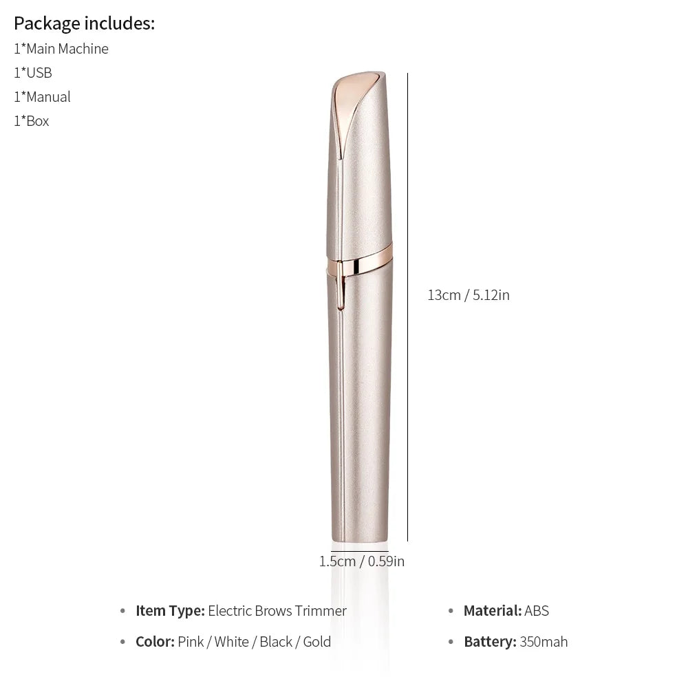 Electric Eyebrow Trimmer Mini Eyebrow Epilator Portable Facial Hair Shaver Lip Hair Nose Hair Removal Razor Women Trimmers